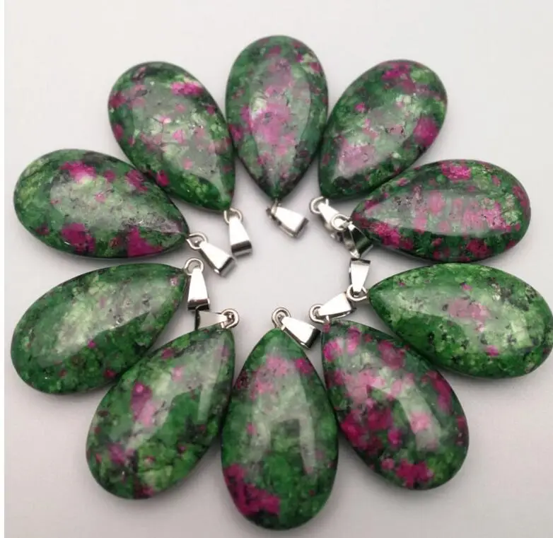 

WIIPU Natural Stone Teardrop Quartz crystal lapis Turquoises aventurine Opal Pendant for Jewelry making necklace pendant