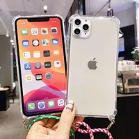 

Crossbody Phone Case for iPhone 11, Clear Shockproof Necklace Phone Case with Strap for iPhone 7 8 x xr xs max 11 pro