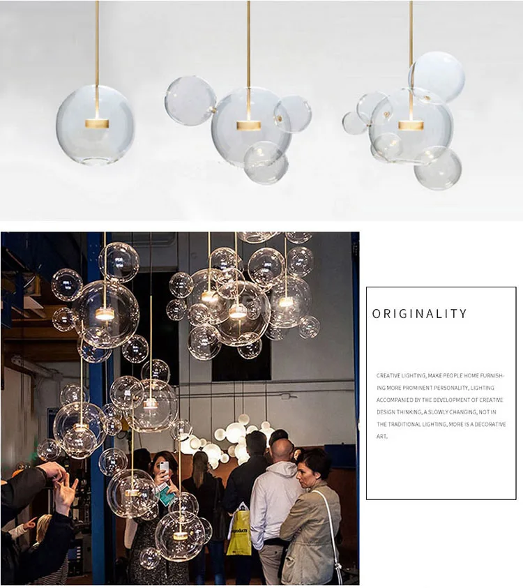 Nordic Simple Glass Ball Lighting Combination Home Decoration Pendant