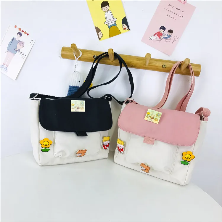 

Student Cheap Medium Canvas Shoulder Bag Fashion Casual Messenger Bag Square Ladies Shoulder Bag