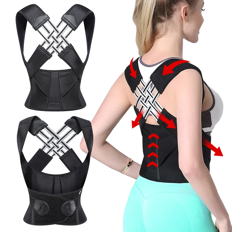 

2021 new straightening belt powerful back strap for men and women back stretch neck posture corrector, Black,pink,blue