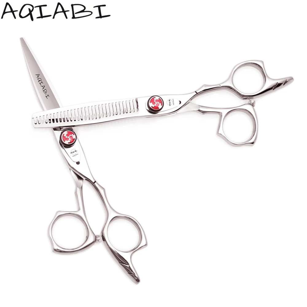 

Barber Thinning Scissors 5.5'' 6" AQIABI JP Steel 9CR Hair Cutting Scissors Hairdresser Scissors Shiny A9017