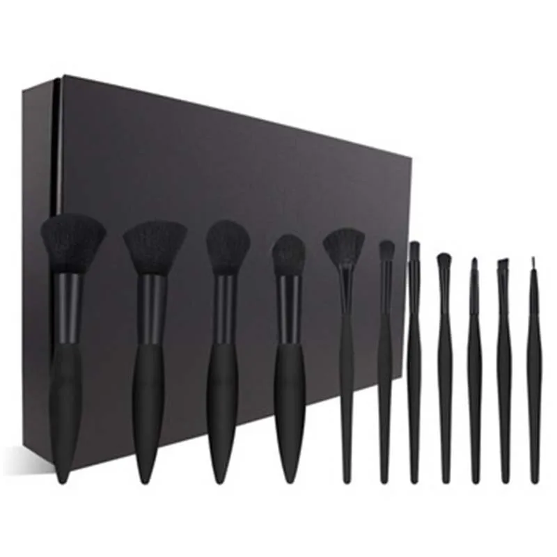 

Foundation Eye Shadow Cosmetics Brush beauty Tool Kit Most Inquiry 11pcs Black Synthetic Pro Luxury Makeup Brush Set With Logo