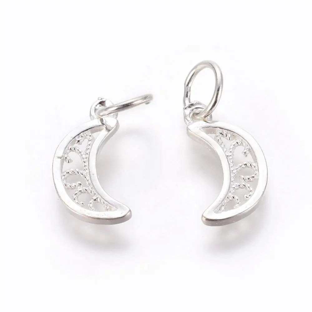 

PandaHall Silver Color Sterling Silver Jump Rings Moon Charms