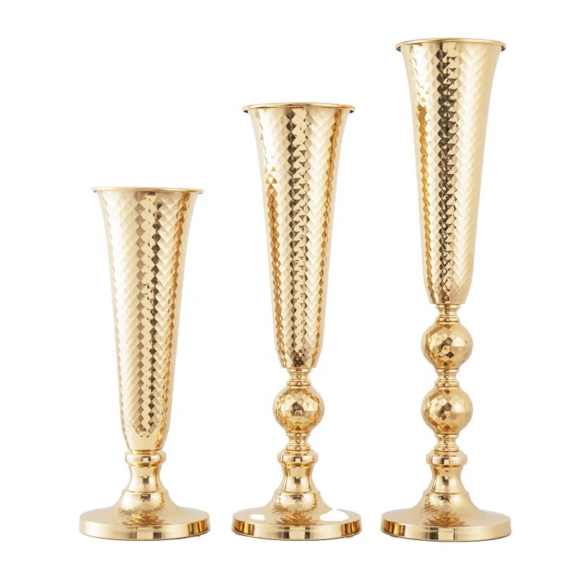 

Wedding high Metal Gold Color Flower Vase Column Stand for Wedding Centerpiece Decoration