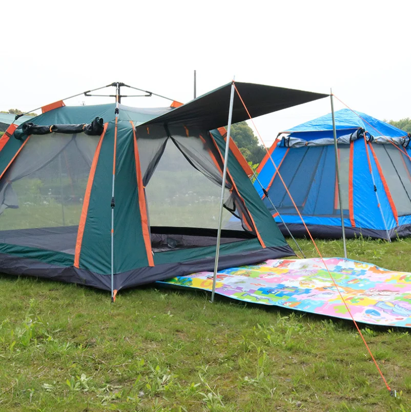 

Wholesale Camping Ventilation Strong Rainproof Family Large Space Flagship Automatic Tent New Product Upgrade, As picture