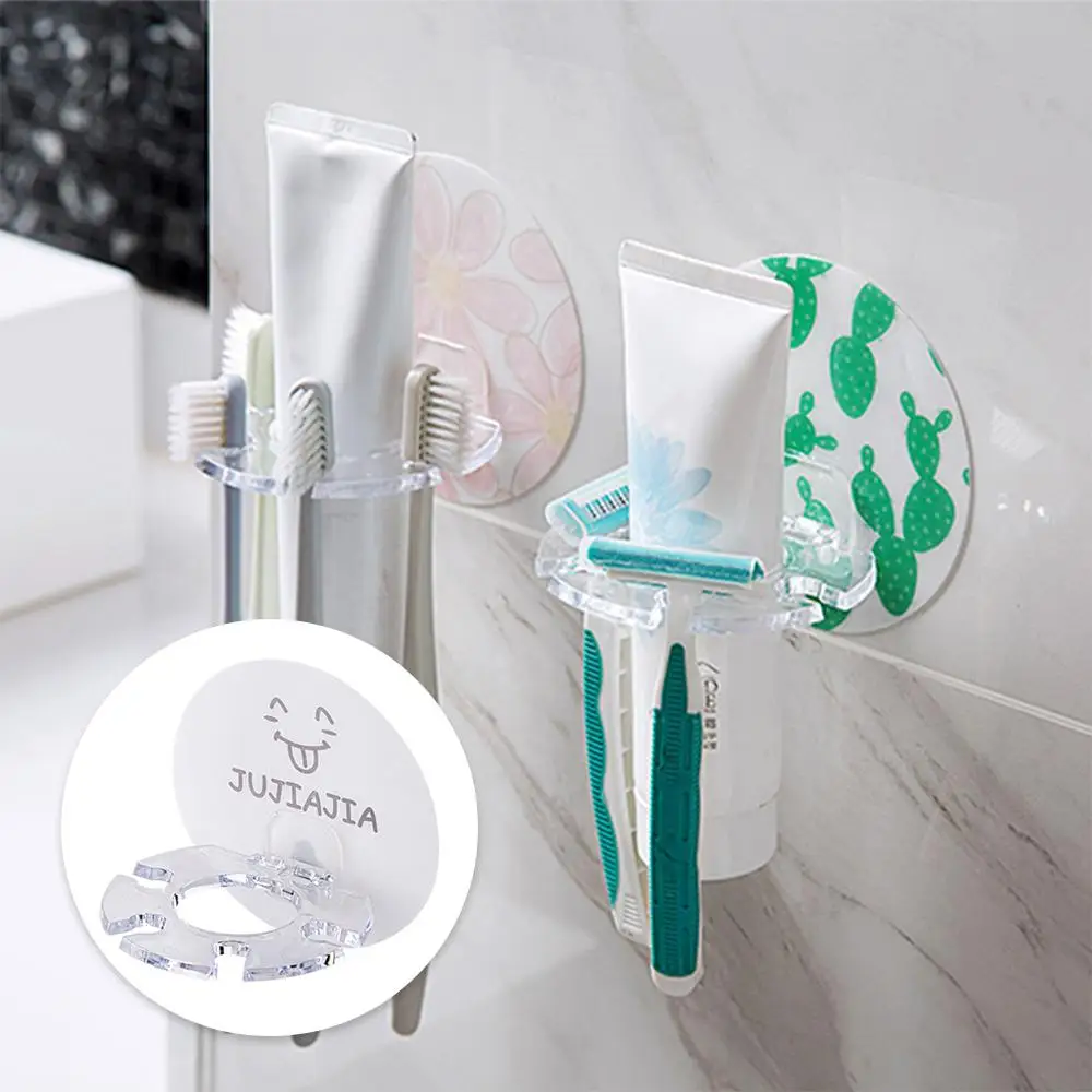 

Plastic Punch-free Creative Porous Seamless Razor Holder Toothbrush Holder Bathroom Toothpaste Holder, Pink/green/white