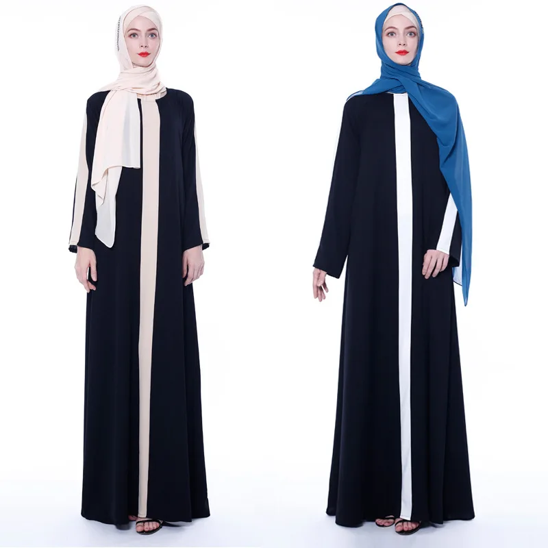 

LSY209 stitching stripe design Islamic Clothing Fashion Front Open Kimono Arabic Style Dubai Muslim Abaya, Pic