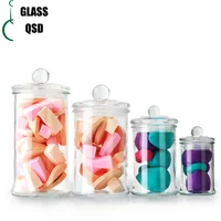 

150/450/750/950/1200/2200ml Transparent Glass Jar For Candy Tea Storage Candle