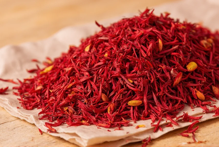 Saffron threads being crushed between fingers to release aroma