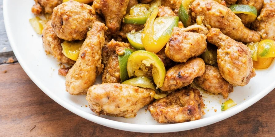 Bowl of chicken marinating with spices