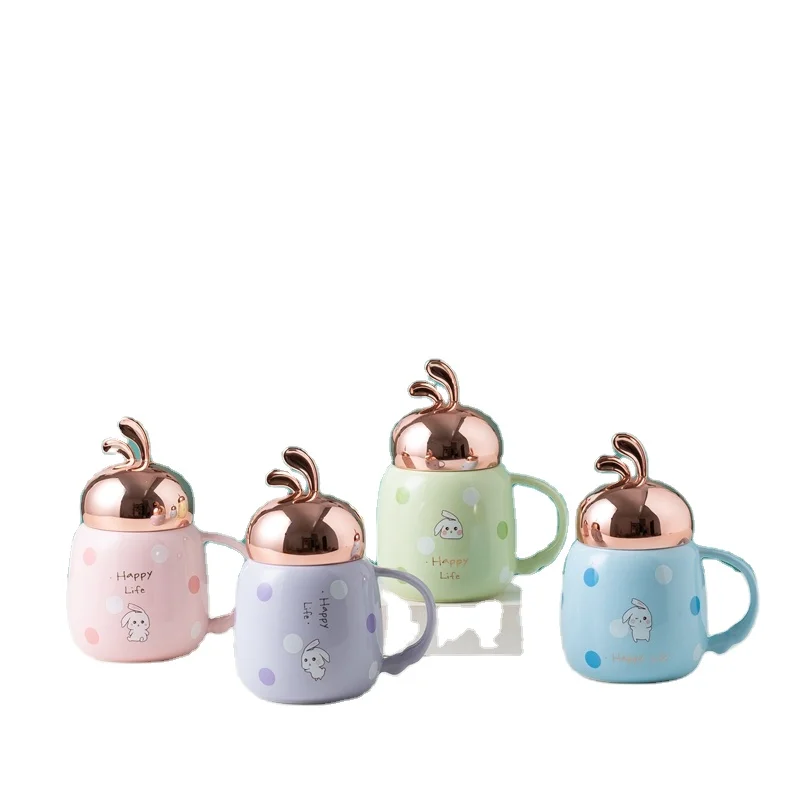 

2021 Premium High-end 400ml Wholesale Cute Rabbit Coffee Mug With 3d Lid