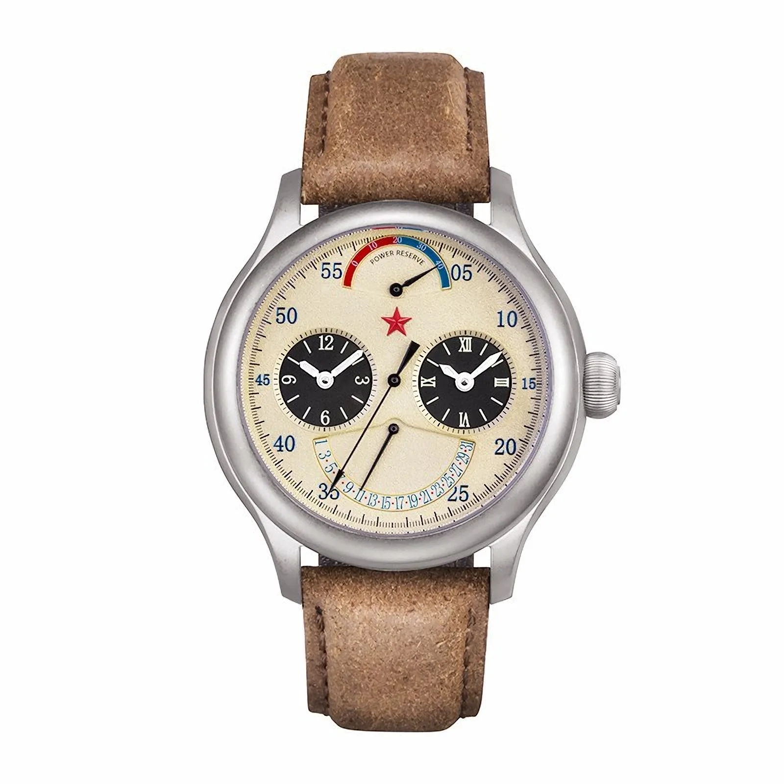 

Men 45mm Dual Time Zone Automatic Mechanical Watch ST2545 Seagull Movement Military Pilot GMT Luminous Calendar Wristwatch