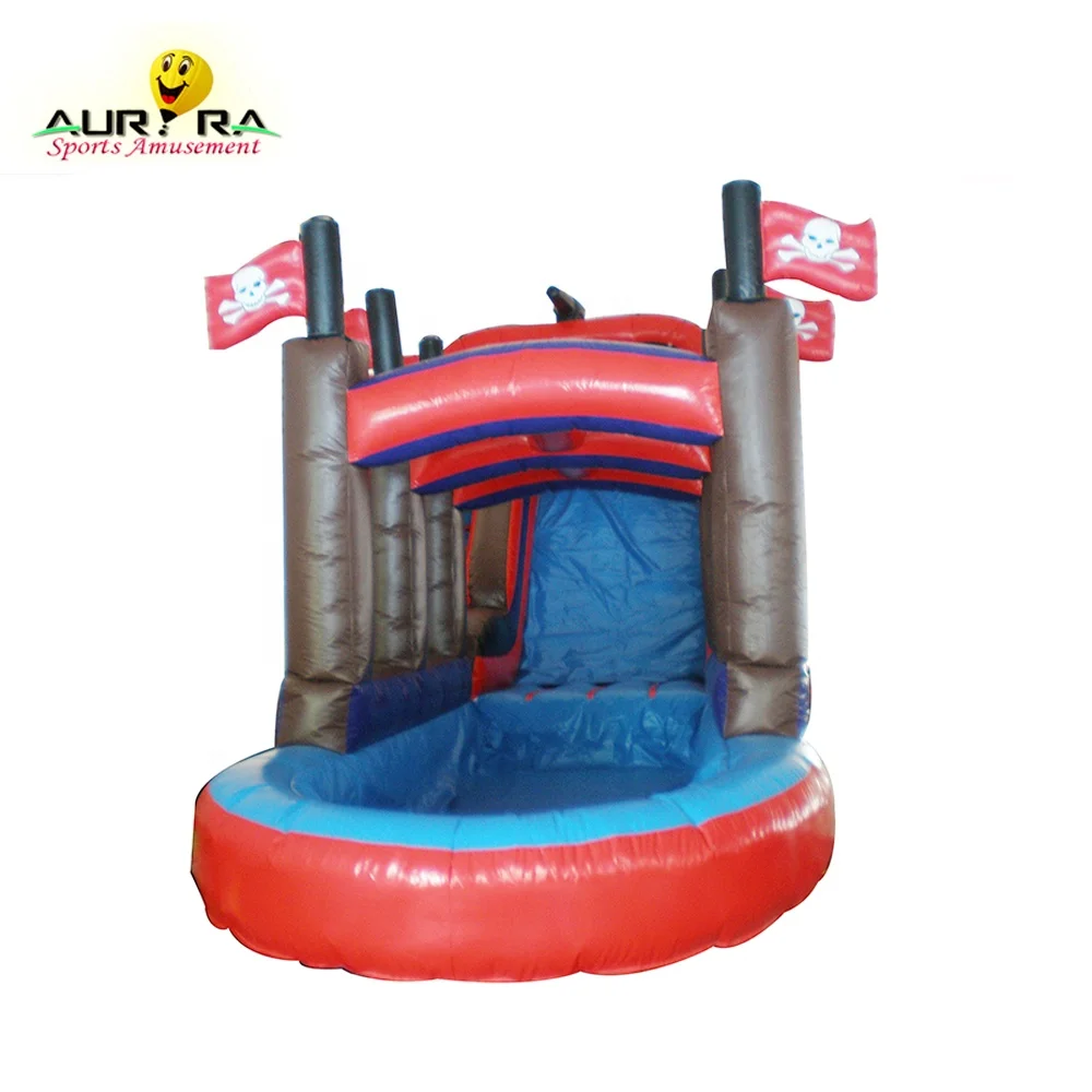 

Commercial Slip n slide single Lane Inflatable pirate ship water slides For sale, Customized