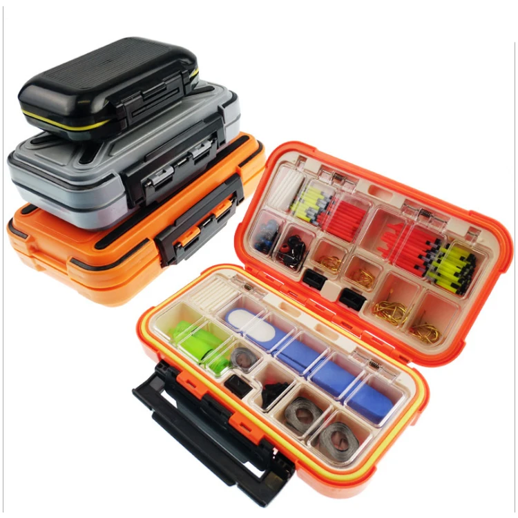 

New promotion grids compartments fishing lure plastic boxs vertical  logo, Custom