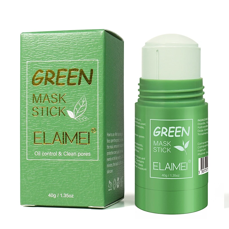 

OEM Skin Care Green Tea Clay Face Mask Stick Natural Moisturizing Whitening Hydrating Mask Facial Mask Stick