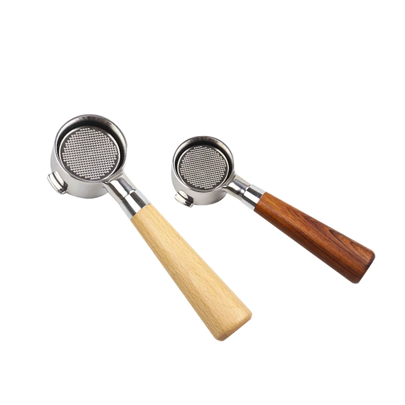 

Eco-Friendly Wood Handle Stainless Steel Coffee 51mm Portafilter Bottomless