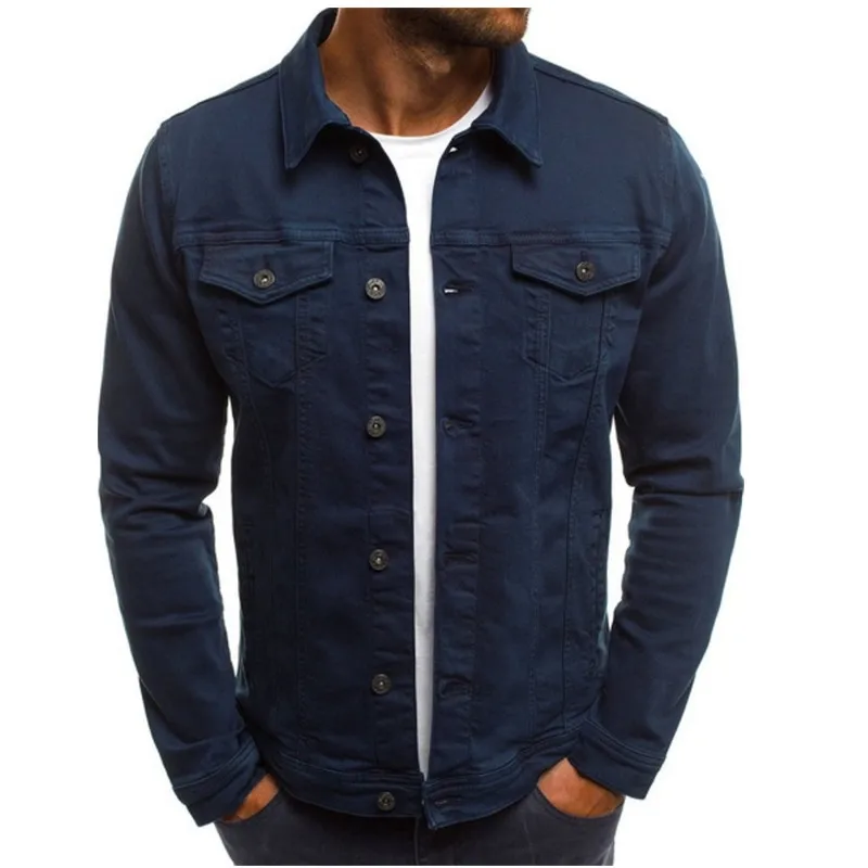

Denim Jacket Men Spring Casual Turn-down Collar Fashion
