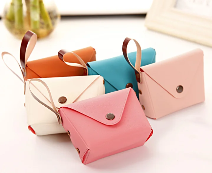 

Cute candy color small coin purse bag PU leather key bag, Various