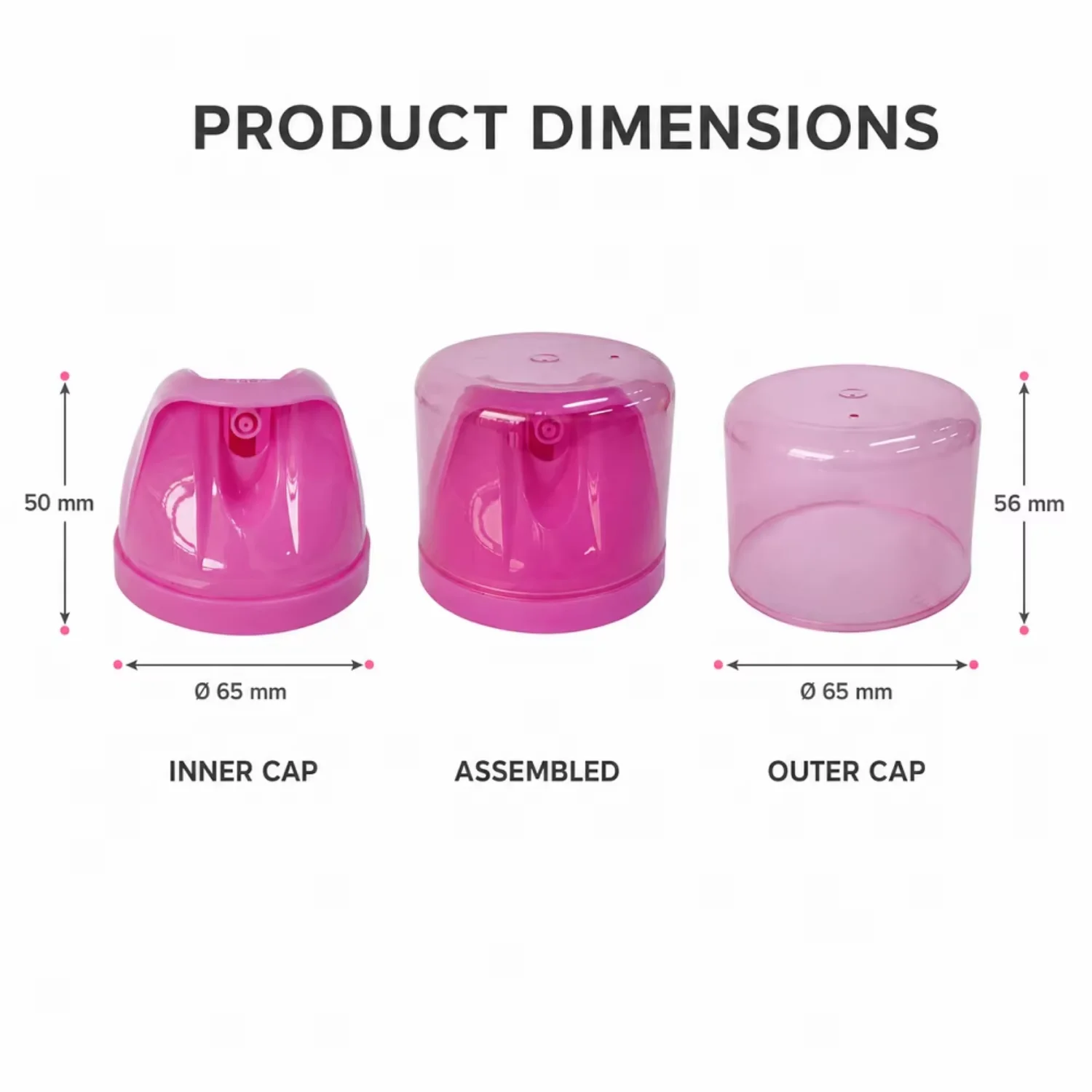 Custom 65mm Dual-Layer Non-Spill Aerosol Over-cap for Air Freshener Spray Cans Chemical Industrial Use Plastic Spray Caps
