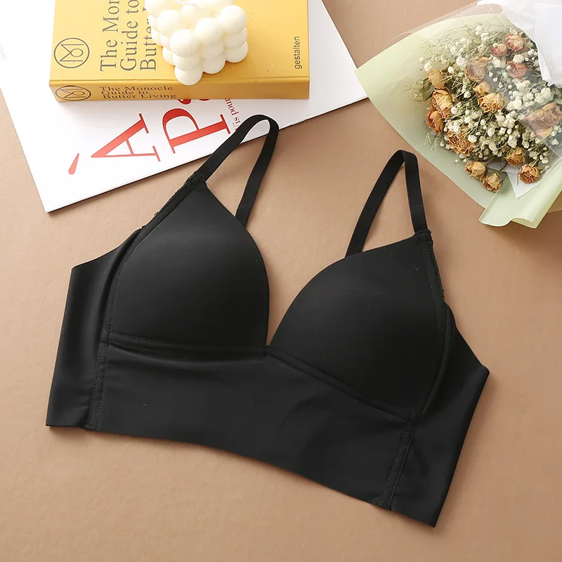 

Sexy Bra for Women Seamless Push Up Wire Free Brassiere Bra Bralette Underwear Ice silk Lingerie Intimate, As pic