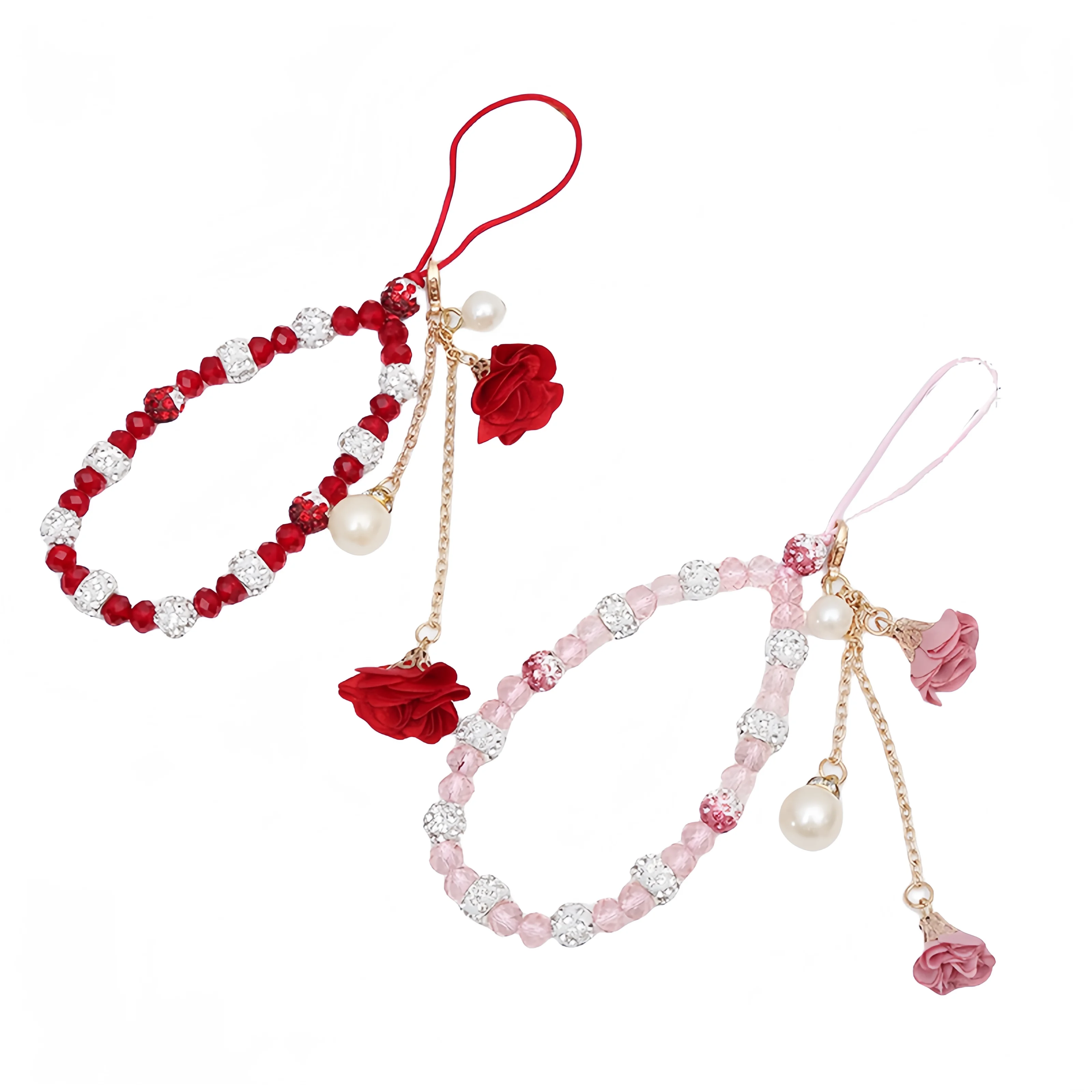 Creative Short Mobile Phone Strap with Gypsum Flower Bracelet Crystal Phone Case Pendant Flower Pendant