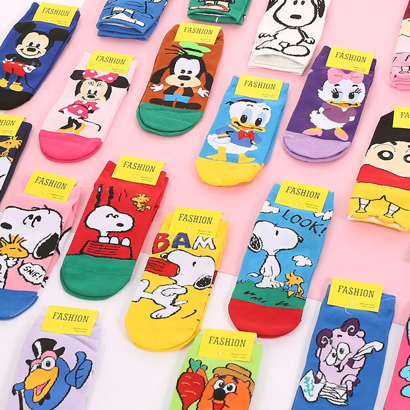 

Funny Harajuku Calcetines Meias Jacquard Cute Cartoon Low Cut Ankle Socks Women men Anime Cotton Kawaii Novelty Fashion Sock, Multi color