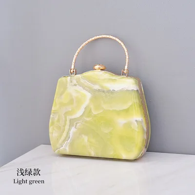 

2021new Dinner Bag European and American Banquet Clutch Marble Crossbody Bag, Black,light green,gray,orange