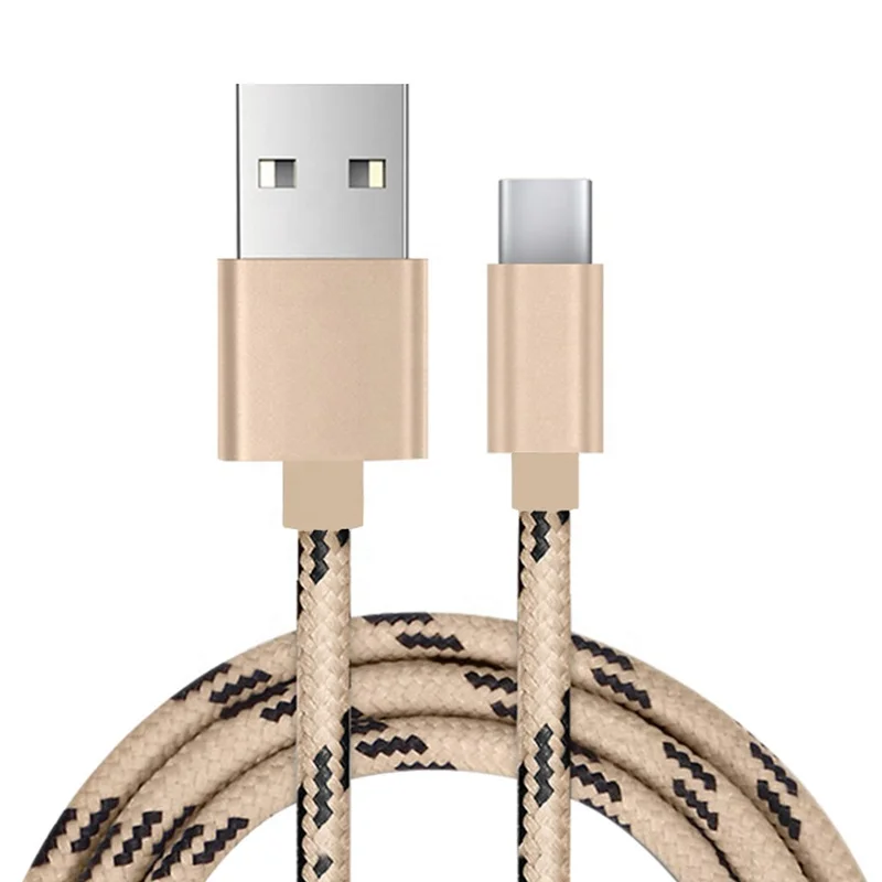 

cantell Nylon Braided USB type c data cable USB C Fast Charger Cord, Gold/grey