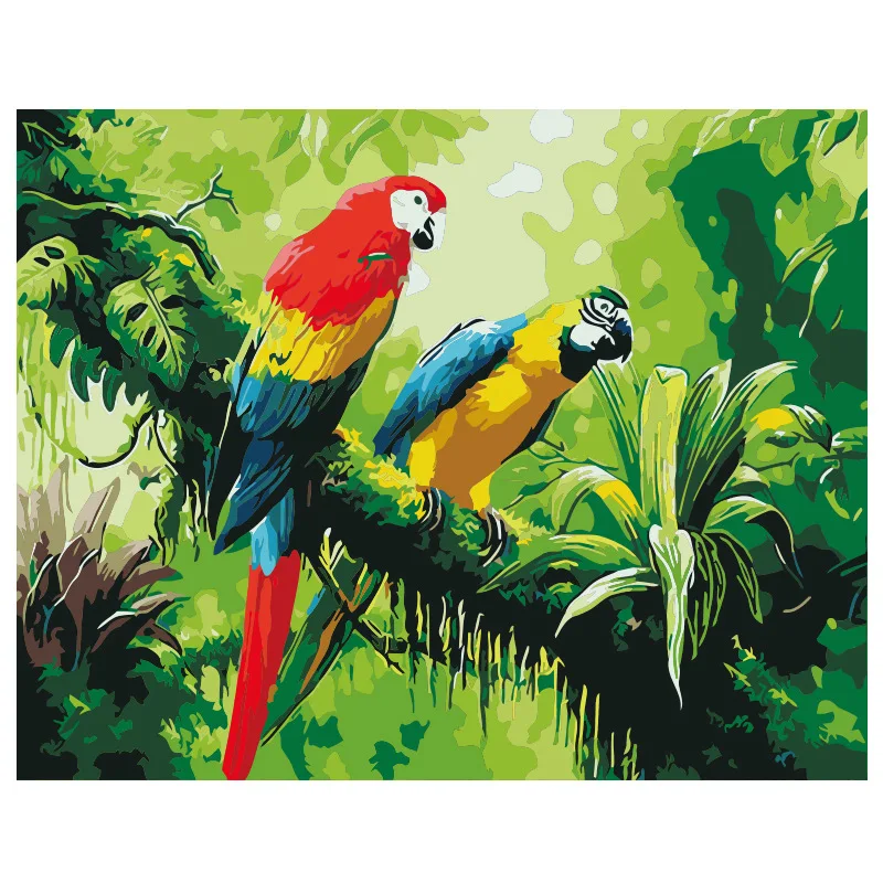 

Wholesale OEM ODM Custom DIY Painting by Numbers Kits Sets Parrot Animal painting for Adults And Kids Beginner, Picture shows