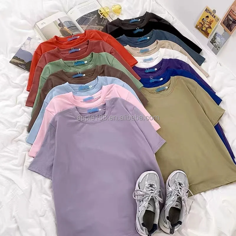 

High quality short sleeve 100% cotton women's T-shirt wholesale price T-shirt, Customized colors