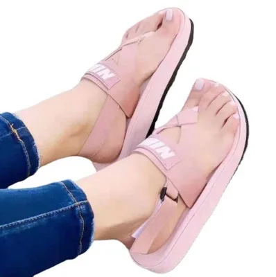 

2021 high heel Korean version fashion platform platform flops wear summer slippers outside the beach
