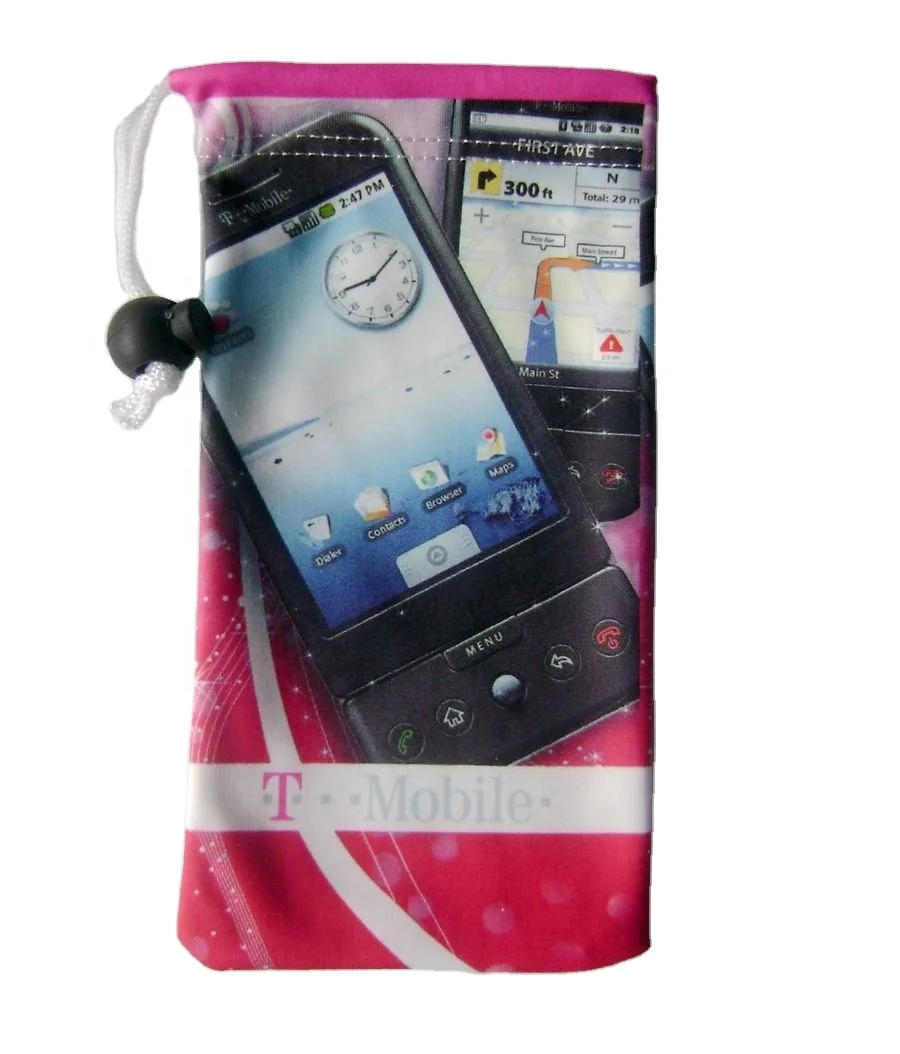 

OEM ODM soft full color print microfiber mobile phone bag