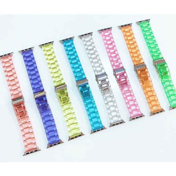 

Watch Band for Apple Watch Series 5 4 3 2 1 Transparent Plastic Watch Strap 38/ 40/ 42/ 44 mm Watch Series 6