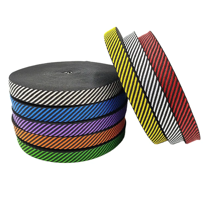 

15mm polyster hard webbing strap rainbow seatbelt webbing twill webbing strap