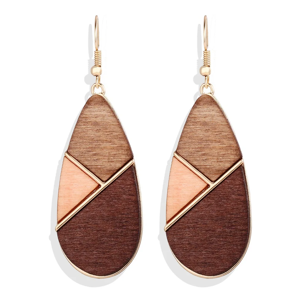 

Joint Wooden Handmade Accessories Winter Season Classic Designs Fashion Women Jewelry Wood Earrings Wholesale