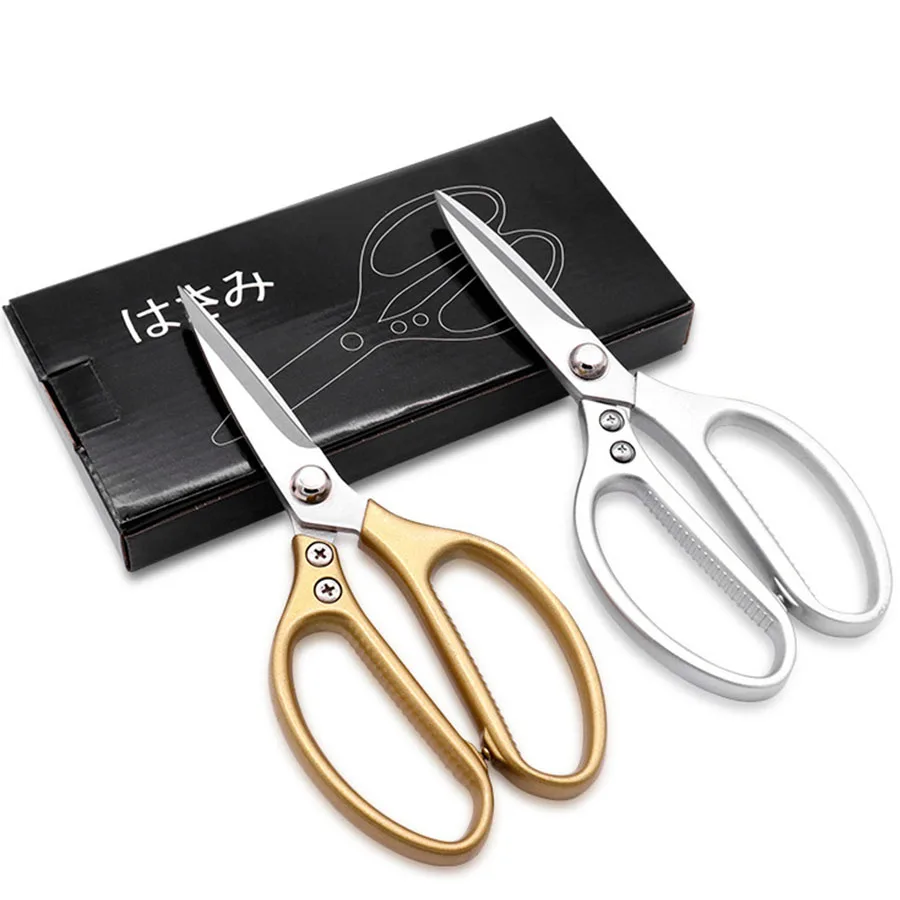 

Stainless Steel Multi-Functional Shears for Cutting Chicken Fish Meat Vegetable BBQ Fruits Seafood Suitable for Home Kitchen, Silver,gold