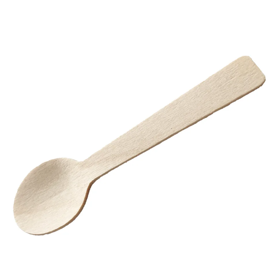 

Disposable Wooden Spoons Biodegradable Natural Portable Kids Tasting Spoons for Ice Cream Chocolate Party and Dinner