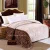 Oval honeydew design printed and 3d embossed chocolate color item 100% polyester flannel bedding comforter sets luxury level