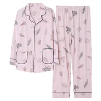 

New listing middle and old aged women's pajamas wholesale cotton ladies pyjamas and pijamas woman sheer sleepwear two piece sets