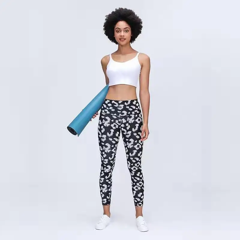 

Yoga Leggings Women Pants Nude High-Waist Hip-Lifting Quick-drying Solid Color Running Tight Elastic Feet Sports Fitness Girls C