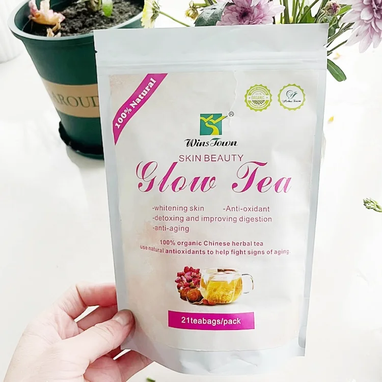 

glow tea Custom Skin Whiten Smooth Tea lightening spots fading Care detox Skin Beauty Whitening Anti-oxidant anti-aging tea