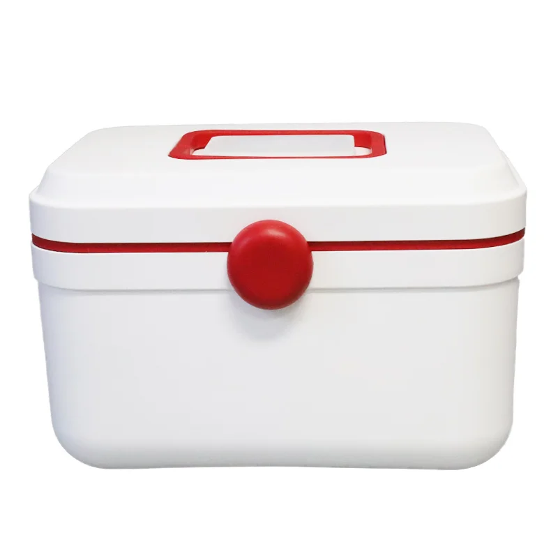 

Multi Functional Removable Tray Carry Handle Plastic Medicine Storage Case Box Portable First Aid Medical Organizer