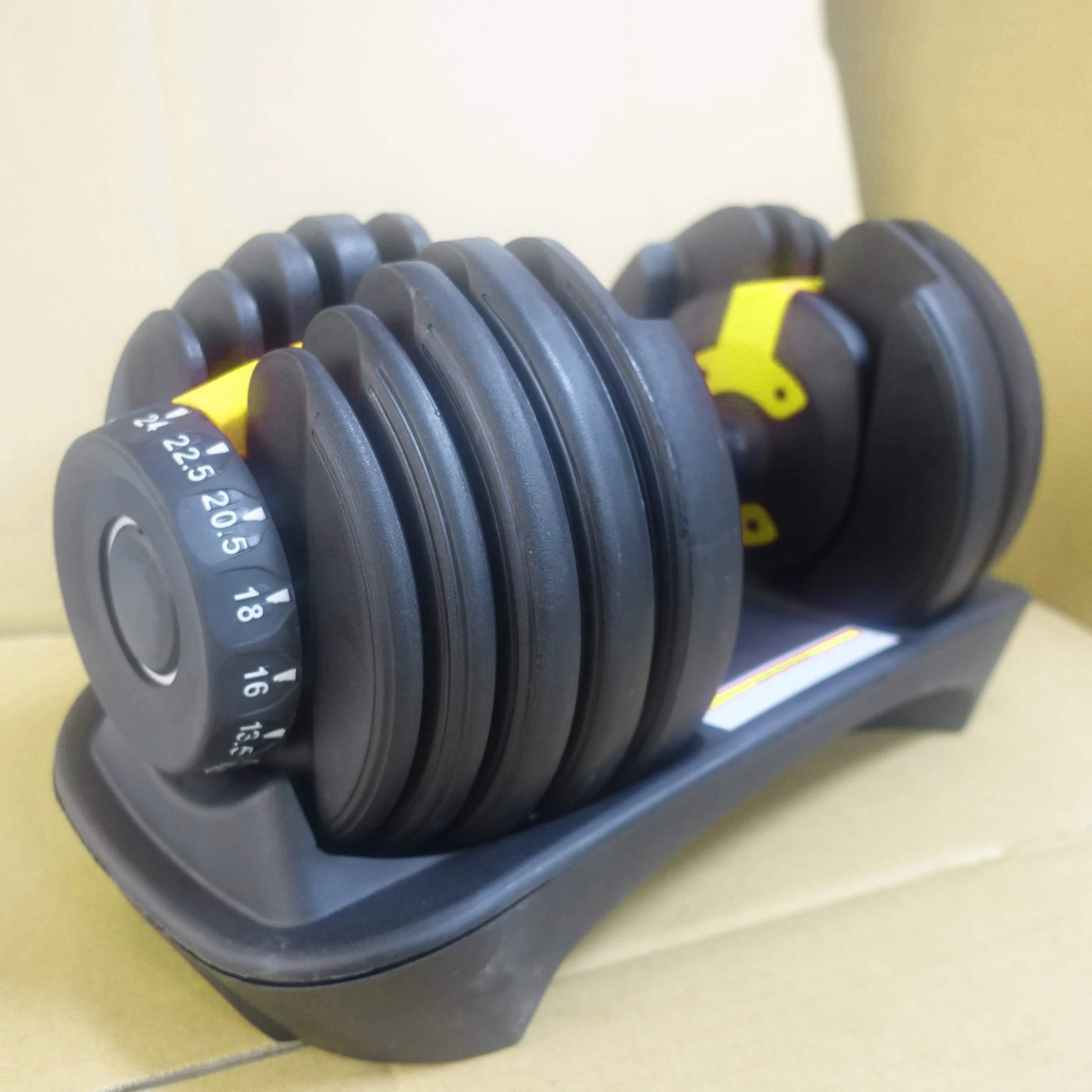

2020 buy yellow red fitness home gym equipment adjustable 24kg cheap dumbbell sets for weight lifting, Black/blue