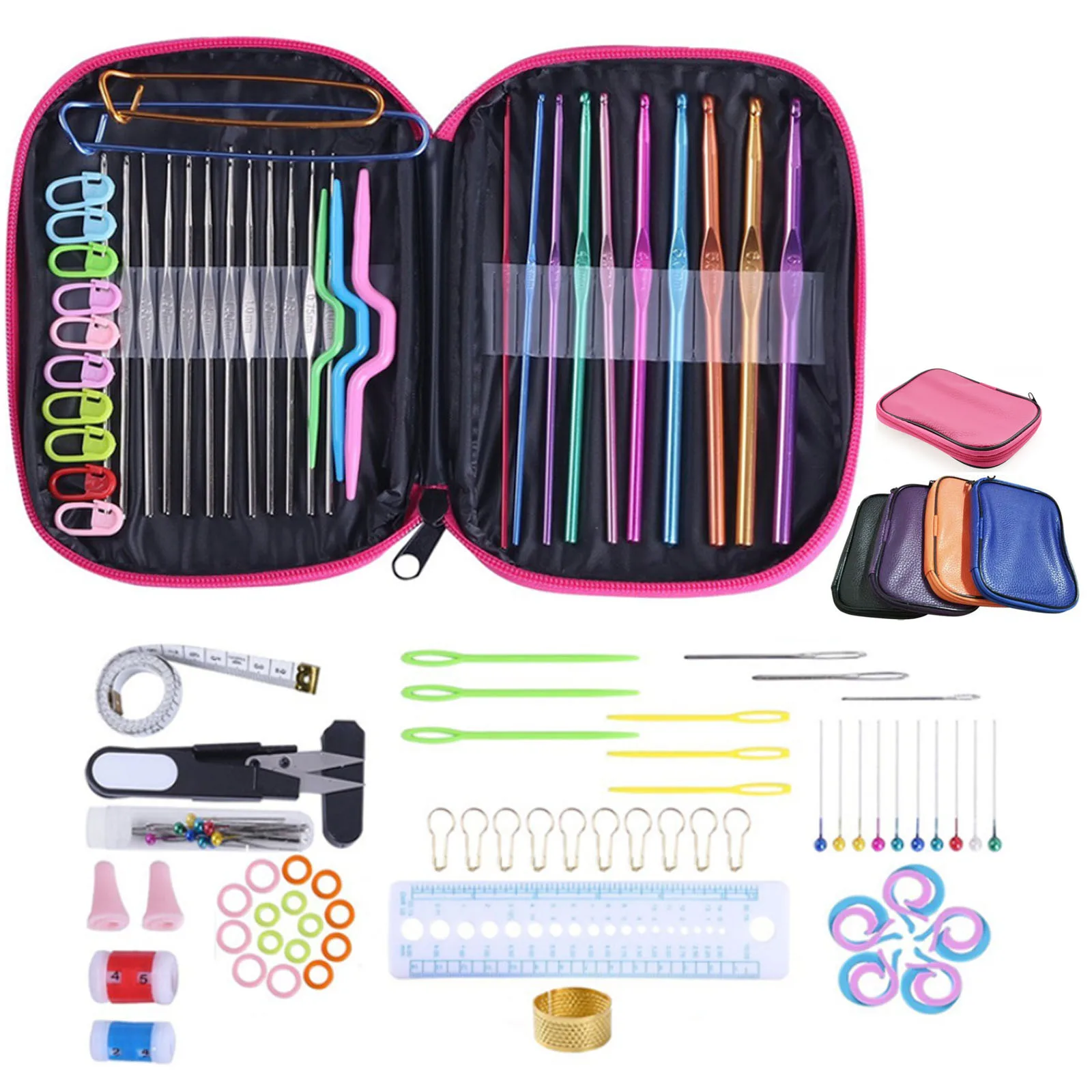

100 Pcs/set DIY Crochet Hook Set With Hand Knitting Needles Sewing Tools Crochet Hook Kit