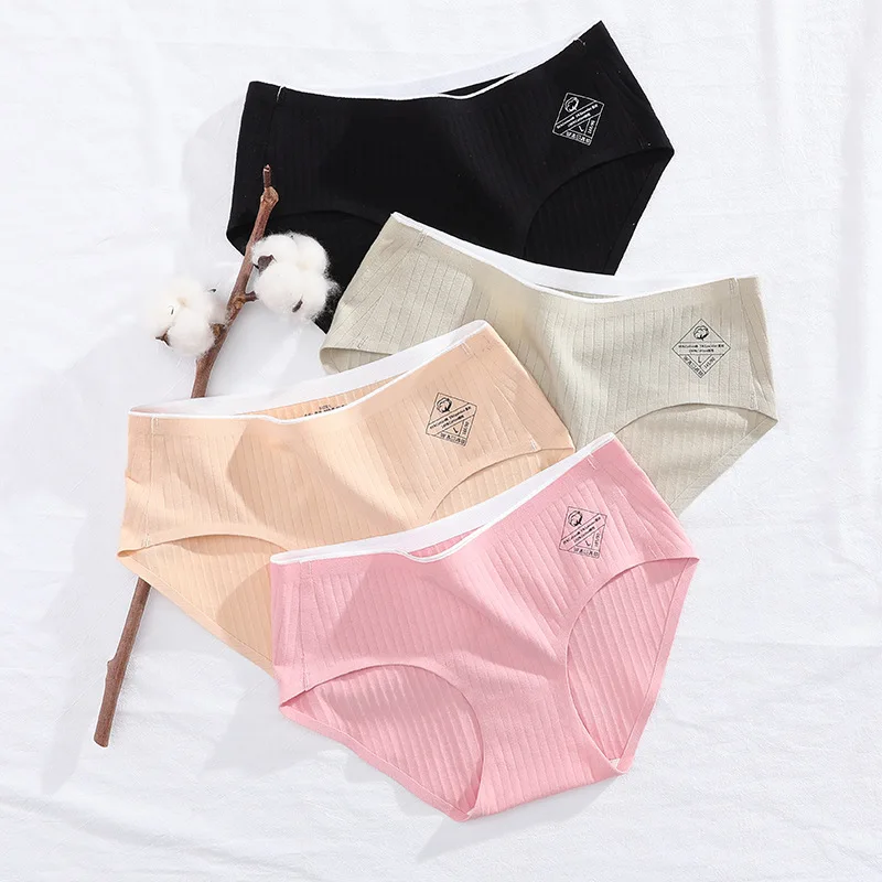 

Candy PINK underwear comfortable combed cotton panties fashion women pure cotton lycra briefs underwear for young ladies, Skin, black, green, blue, gray, coral