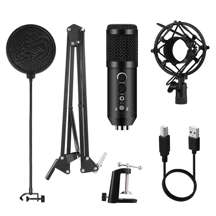 

Kinscoter MK-F00 Real Time Monitor Headphone Professional Computer USB ECHO Recording Home Studio condensor microphone conferenc