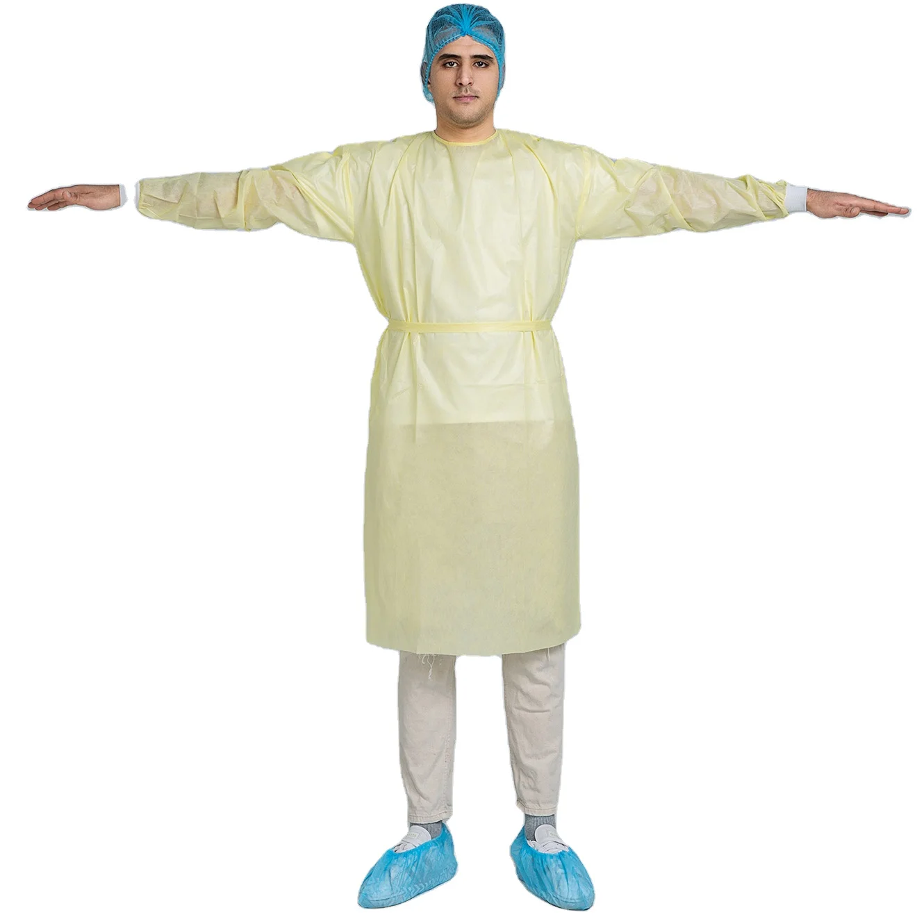 

Disposable sms pp cpe pppe protective blue yellow gowns isolation gown for women men medical isolation clothes girl gown, Customized color