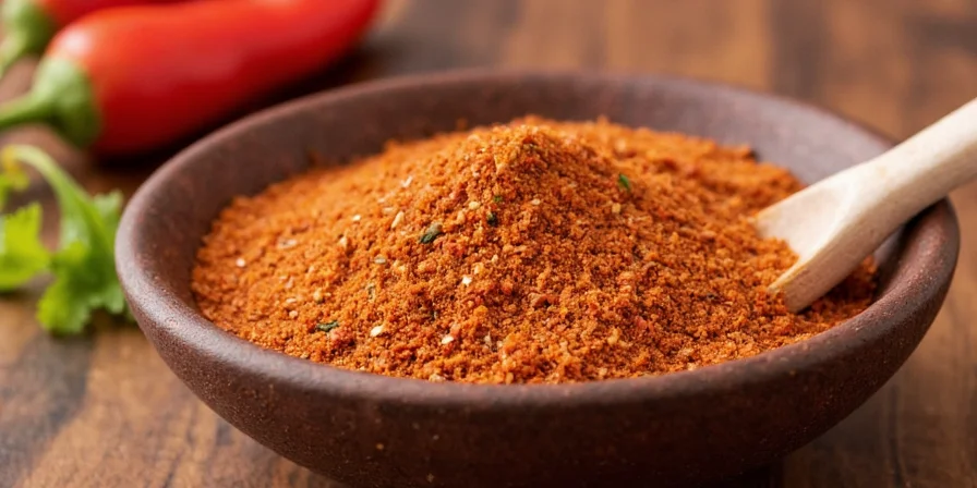 Homemade fajita seasoning in a glass jar