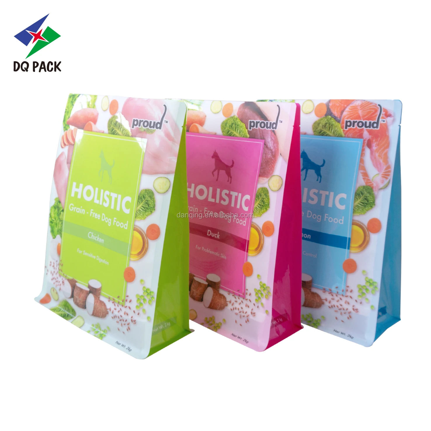 stand up eight 8 side seal zipper food pouch plastic square flat bottom bags flexible food packaging printing